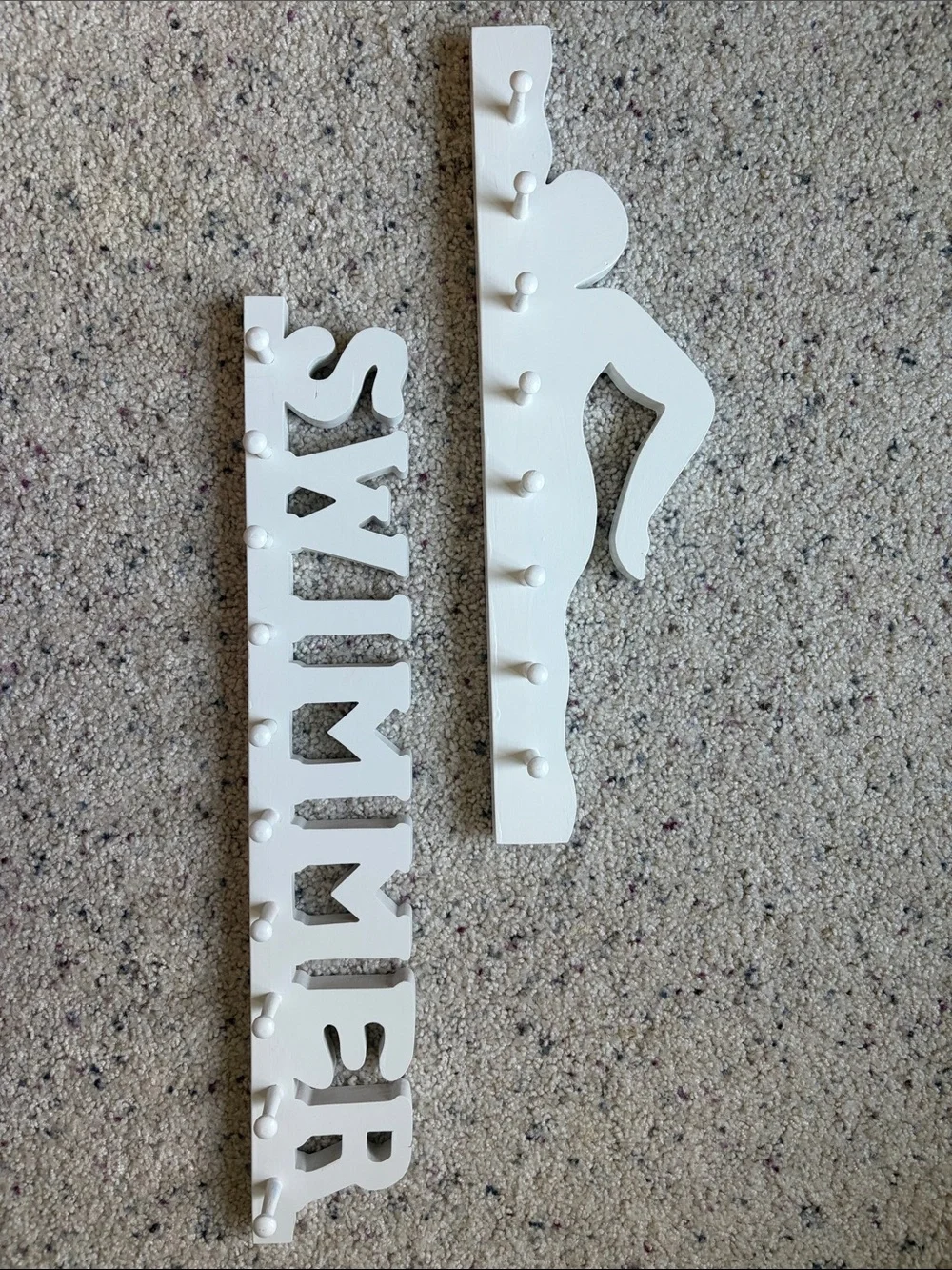 White Swim Medals Hooks